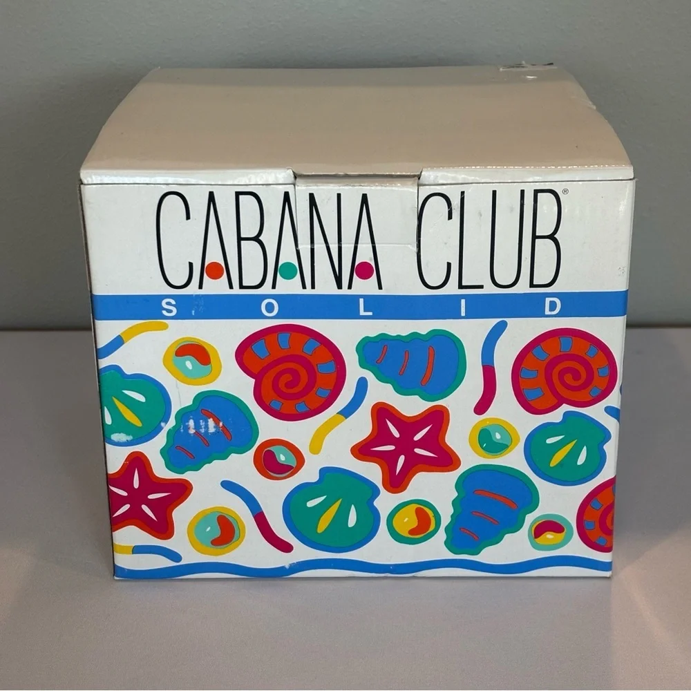 VINTAGE 90s CABANA CLUB Set of 4 Insulated Blue Plastic‎ Tumblers NIB